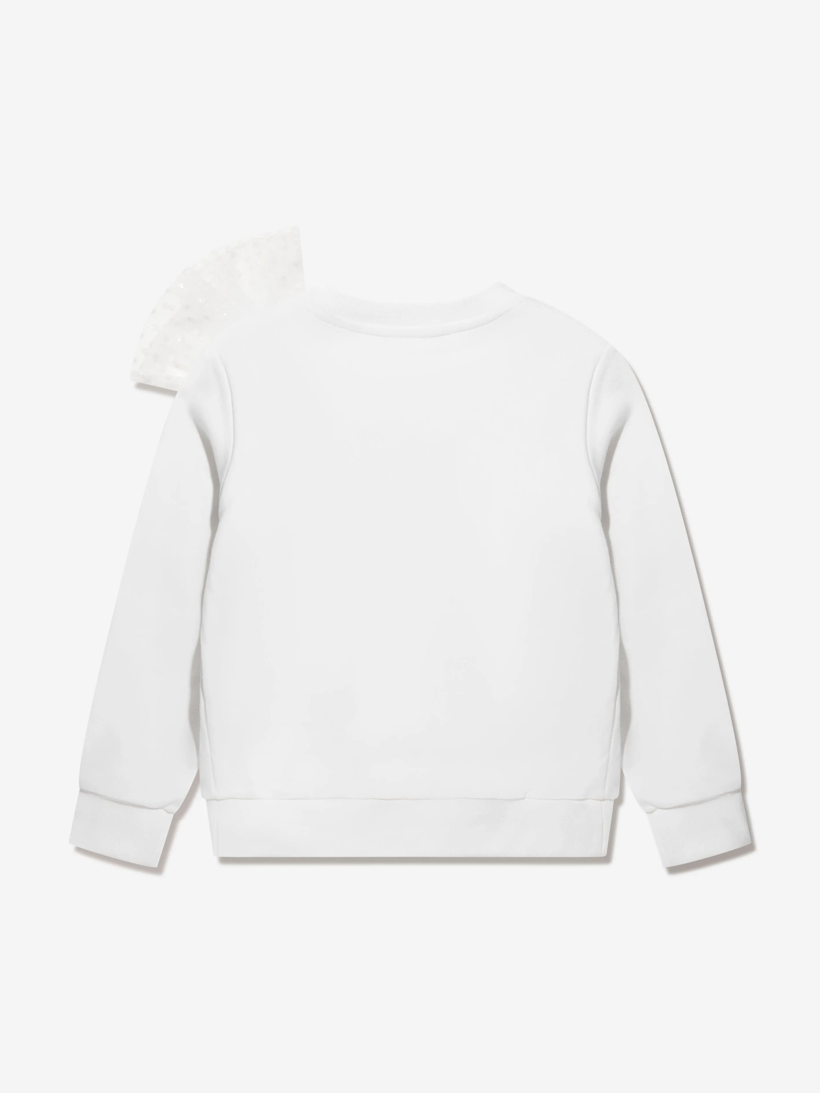 Balmain Mädchen Sweatshirt mit Schleife in Weiß