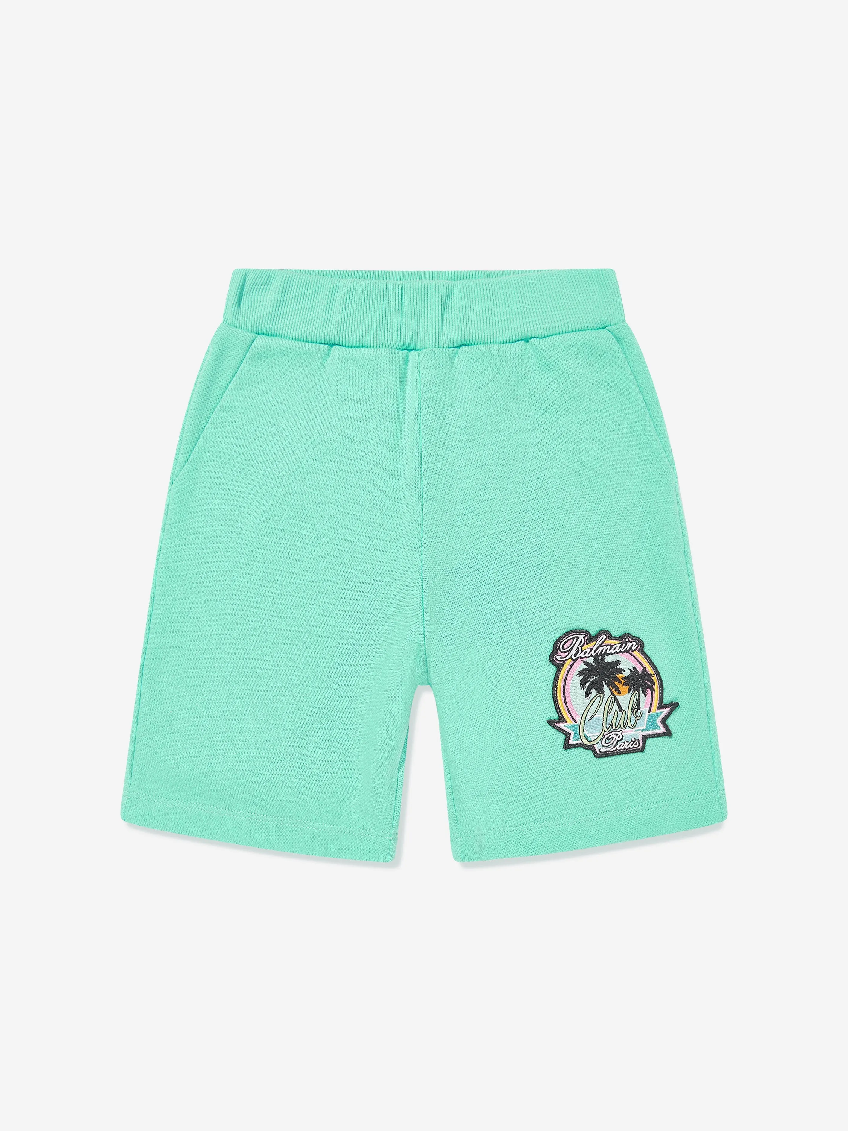 Balmain Kids Jersey Shorts in Grün