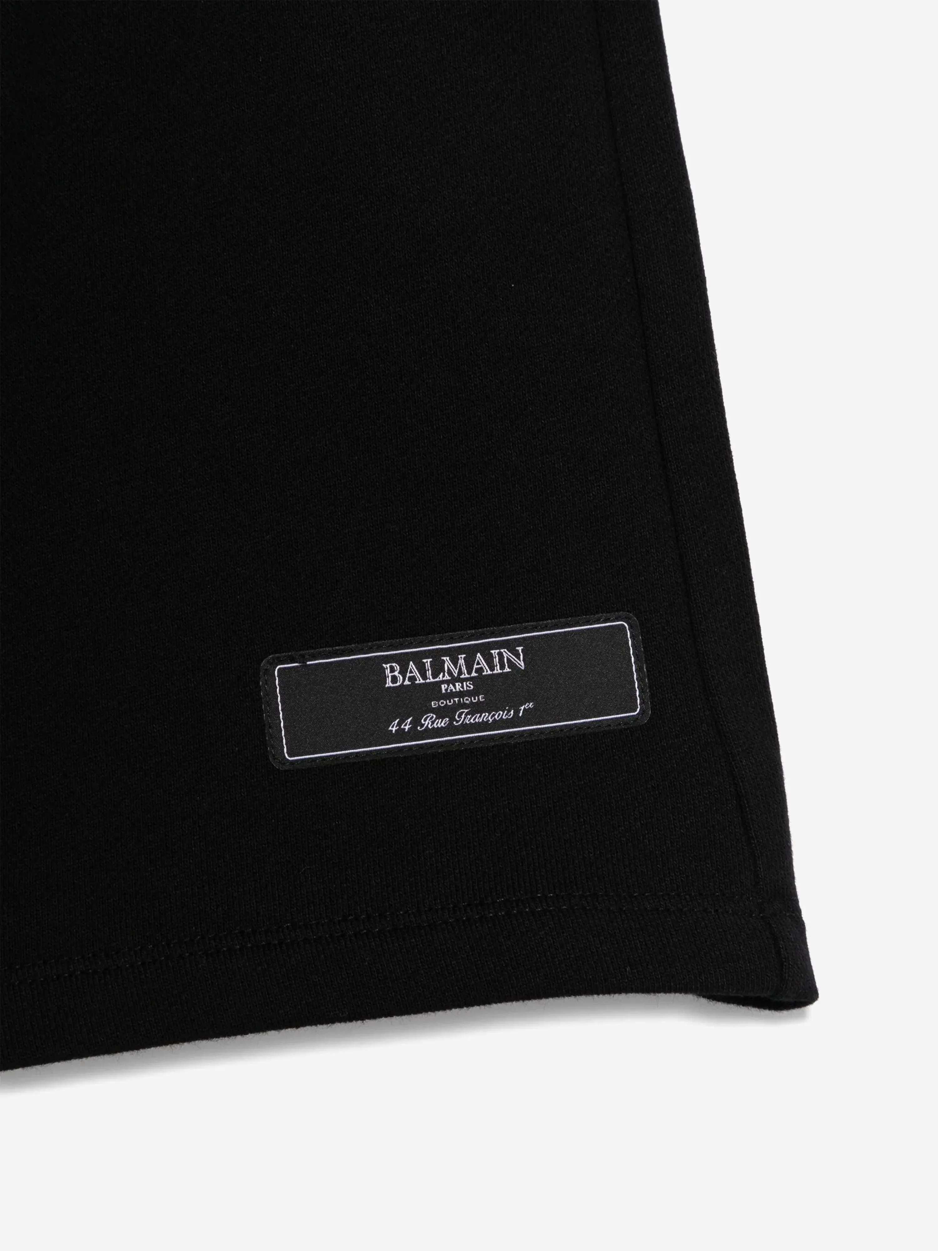 Balmain Kids Logo Jersey Shorts in Schwarz