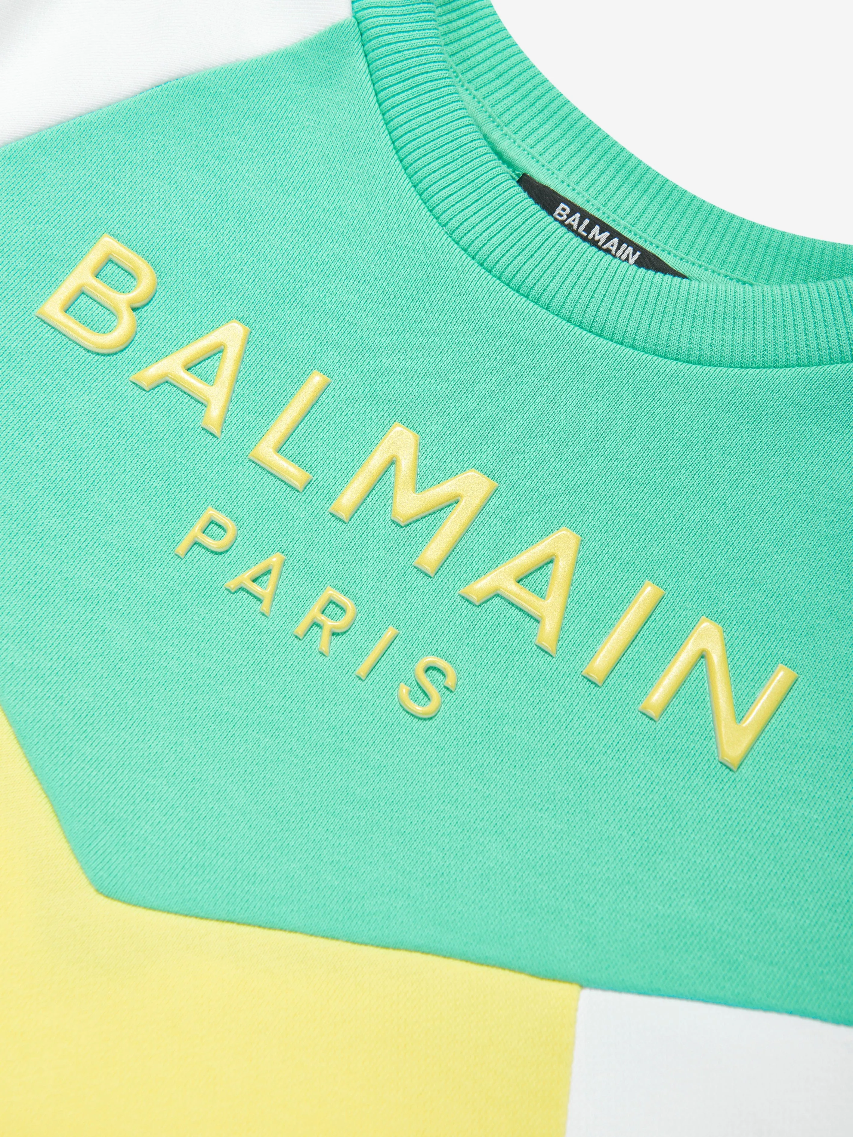 Balmain Kids Logo-Sweatshirt in Grün