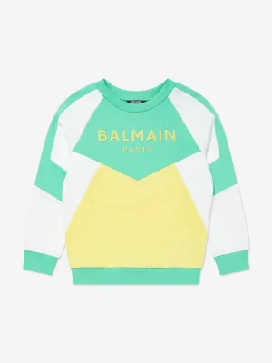Balmain Kids Logo-Sweatshirt in Grün