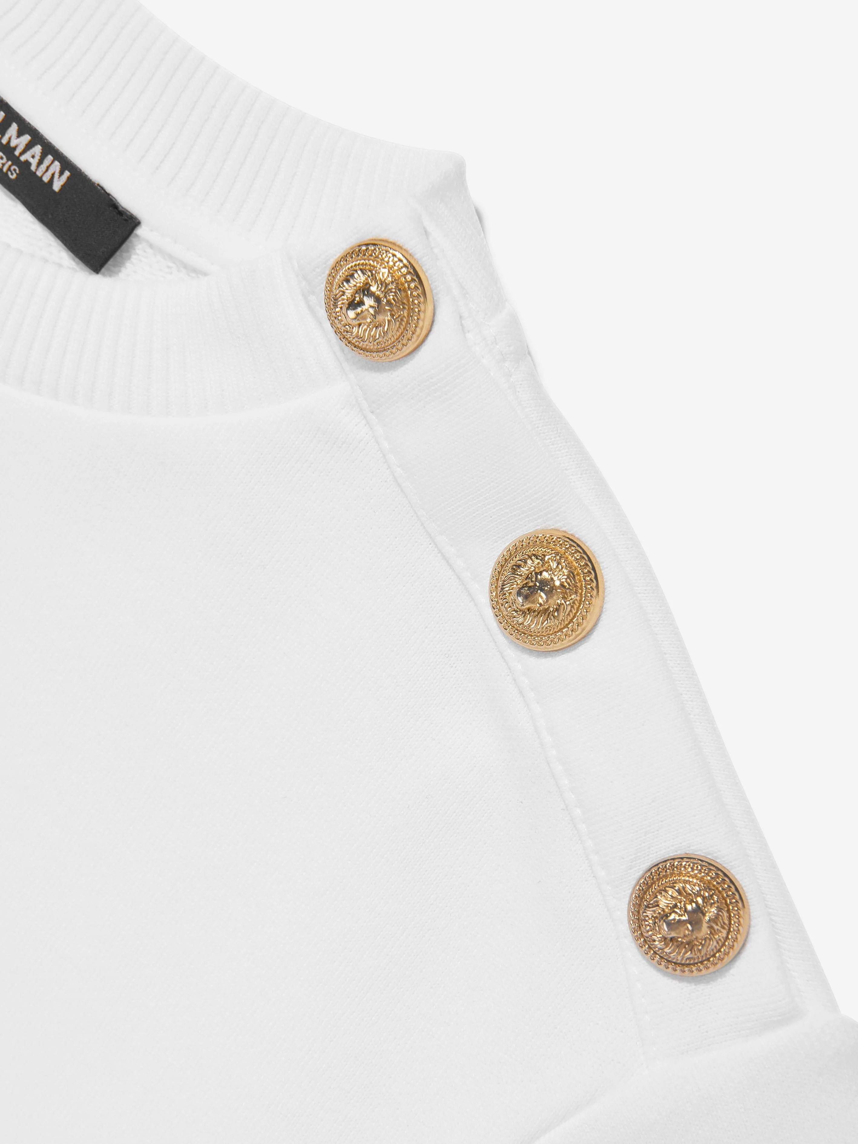 Balmain Kids Logo-Sweatshirt in Weiß