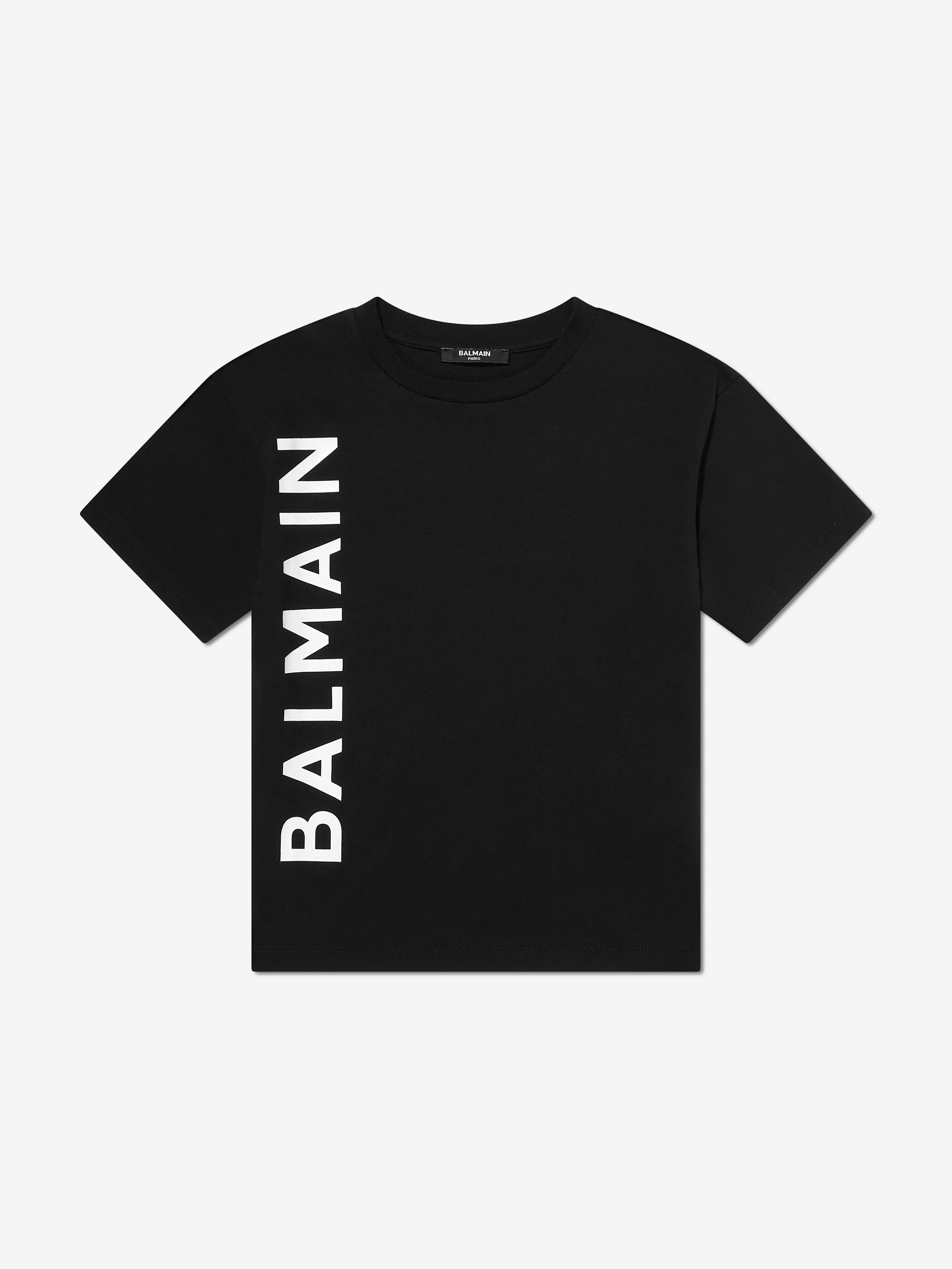 Balmain Kids Logo T-Shirt in Schwarz