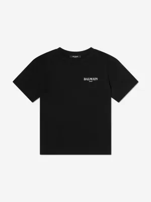 Balmain Kids Logo T-Shirt in Schwarz