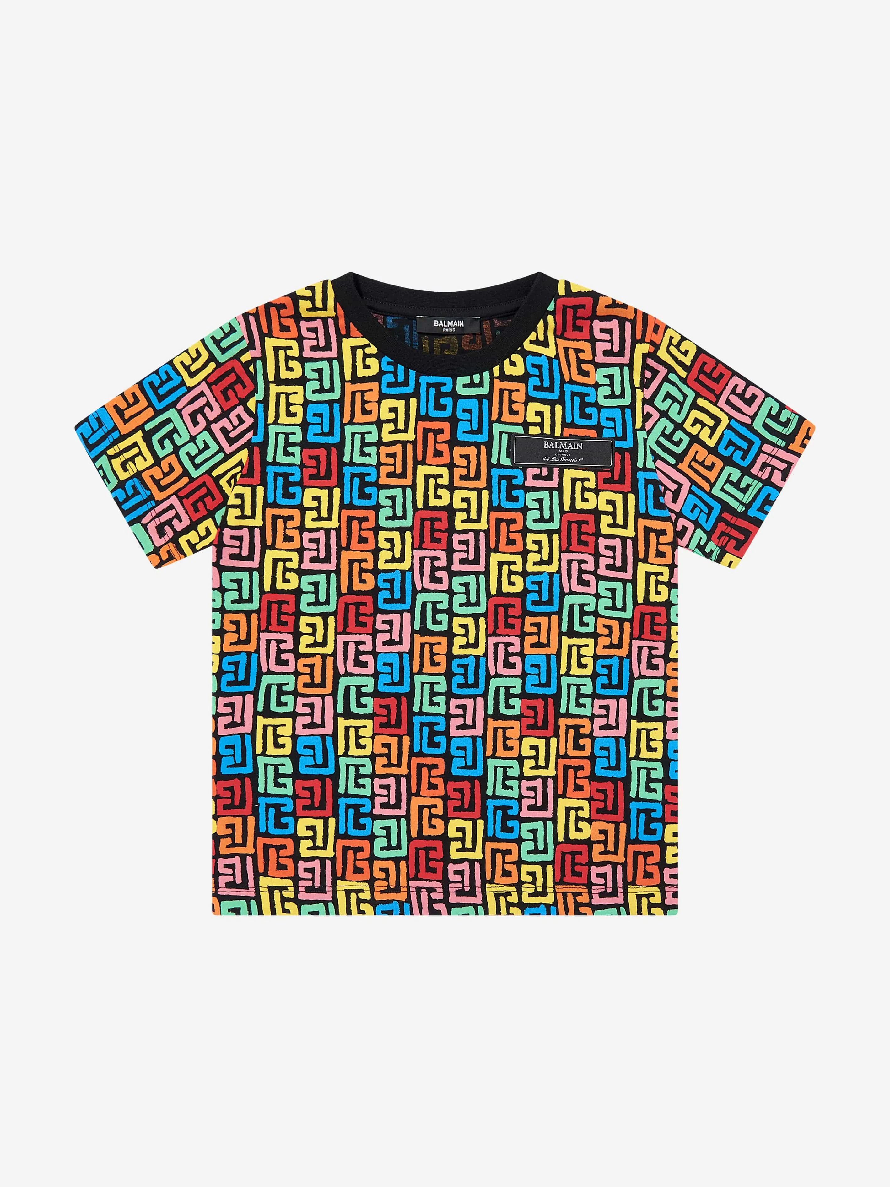 Balmain Kids Monogram Logo T-Shirt in Mehrfarben