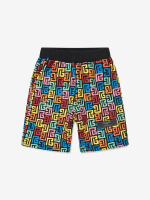 Balmain Kids Monogram Shorts in Mehrfarbig