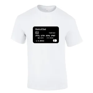 Bank Of Dad Credit Card White T-Shirt dad bod shirts discount