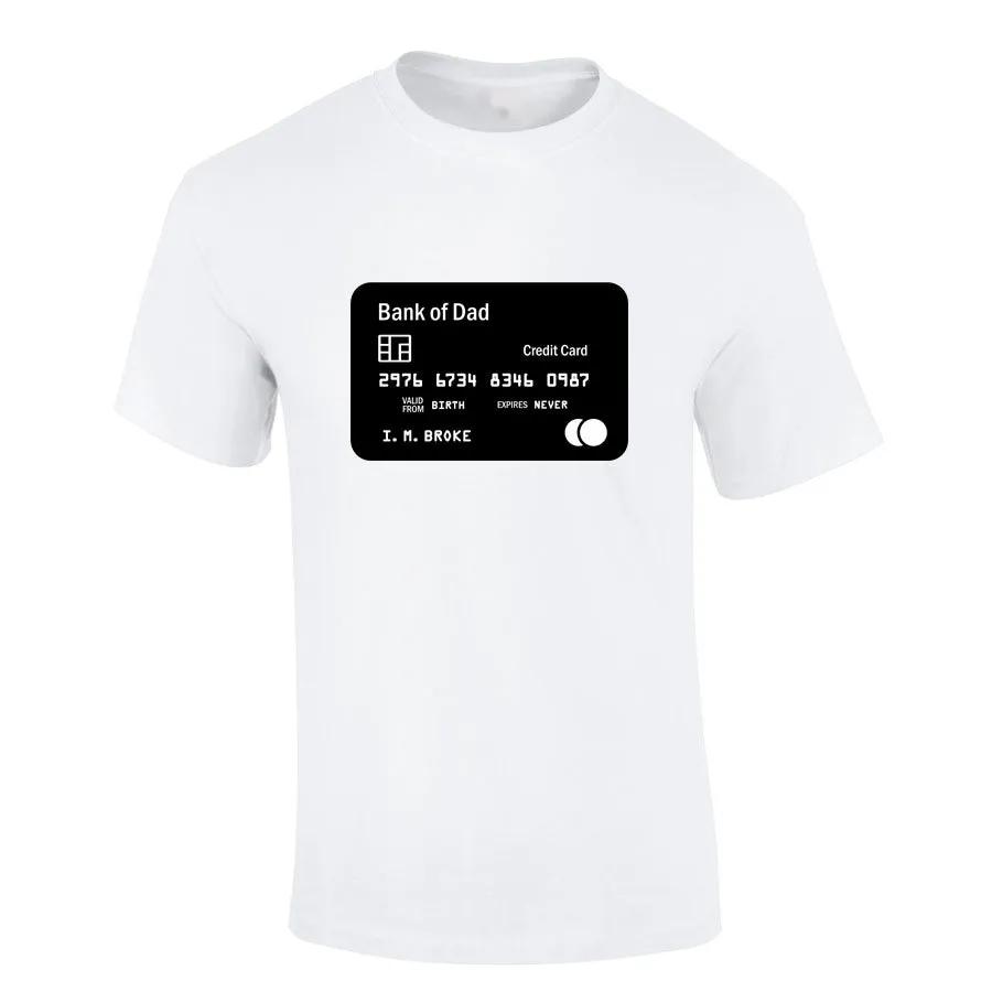 Bank Of Dad Credit Card White T-Shirt dad bod shirts discount