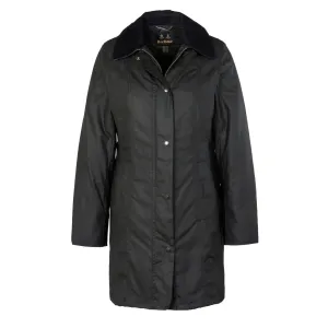 Barbour Womens Belsay Wax Jacket Black raincoats promo code