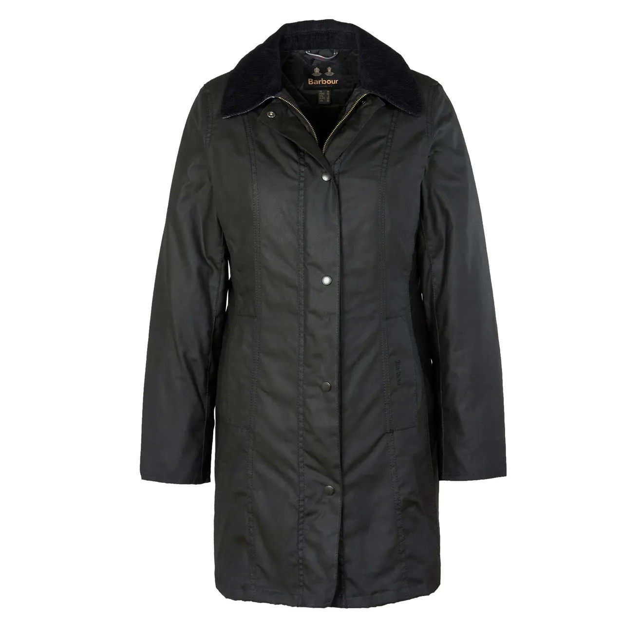 Barbour Womens Belsay Wax Jacket Black raincoats promo code
