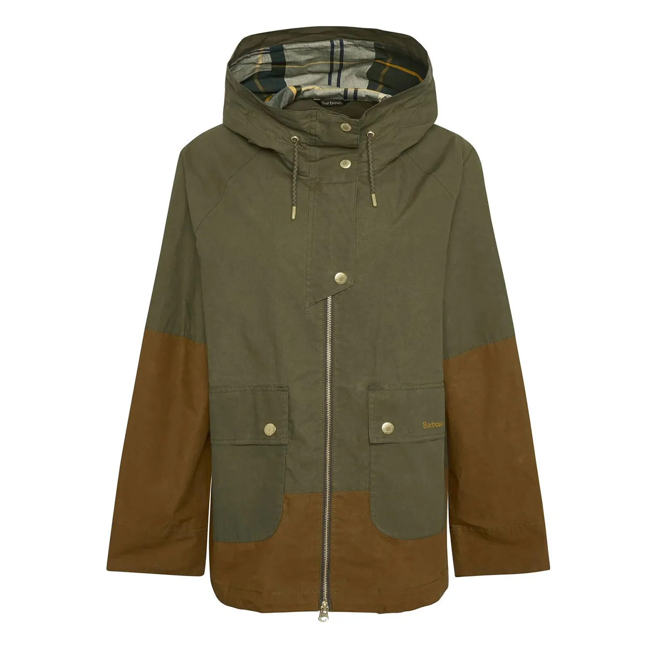 Barbour Womens Hayley Showerproof Jacket Dusky Green/Breen/Ancient Tartan raincoats promo code
