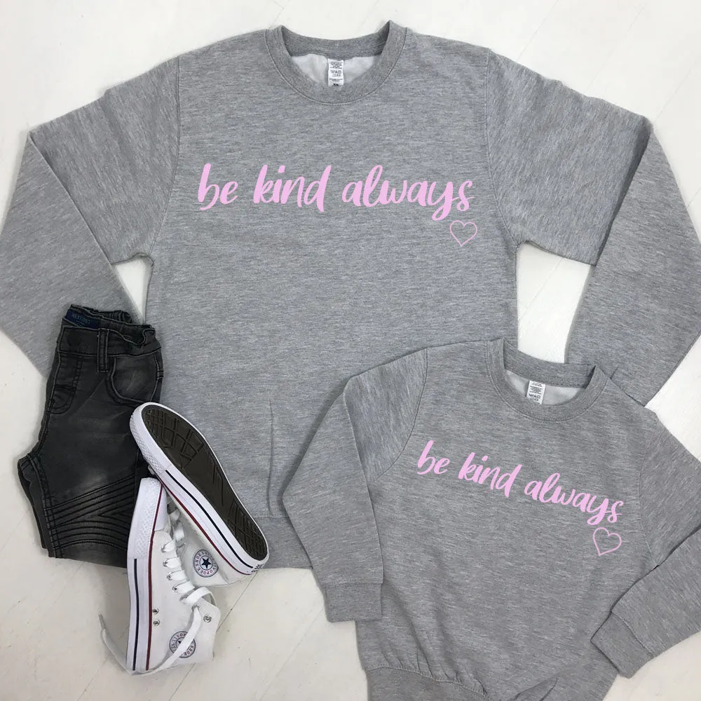 'Be Kind Always' Mum & Kid Matching Sweatshirts (MRK X) maternity wear outlet