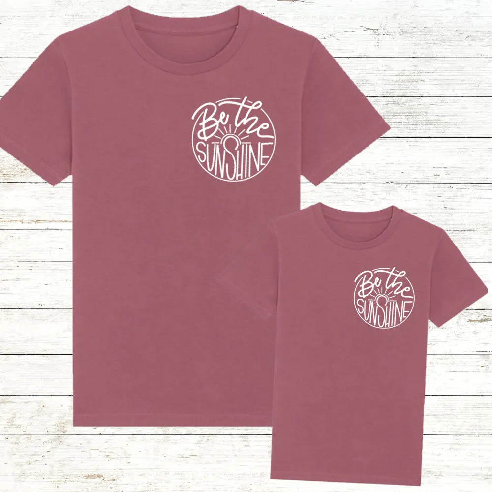Be The Sunshine Mini Logo Matching Hibiscus Rose T-Shirts mum blouses clearance