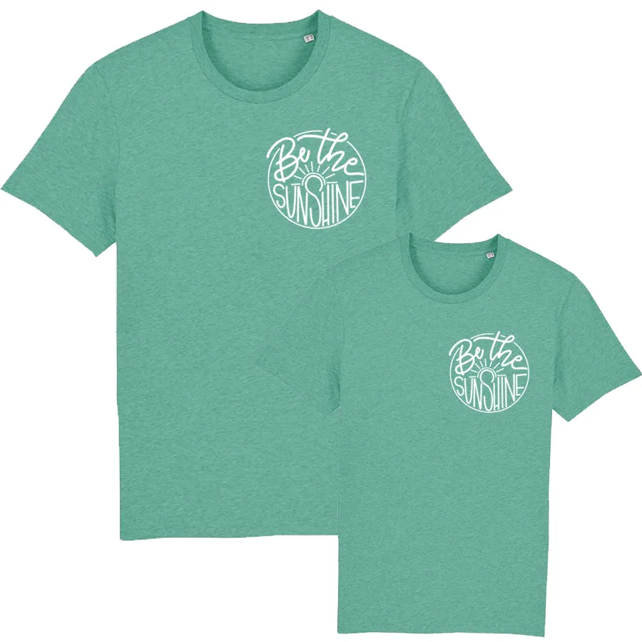 Be The Sunshine Mini Logo Matching Mid Heather Green T-Shirts nursing tops best deals