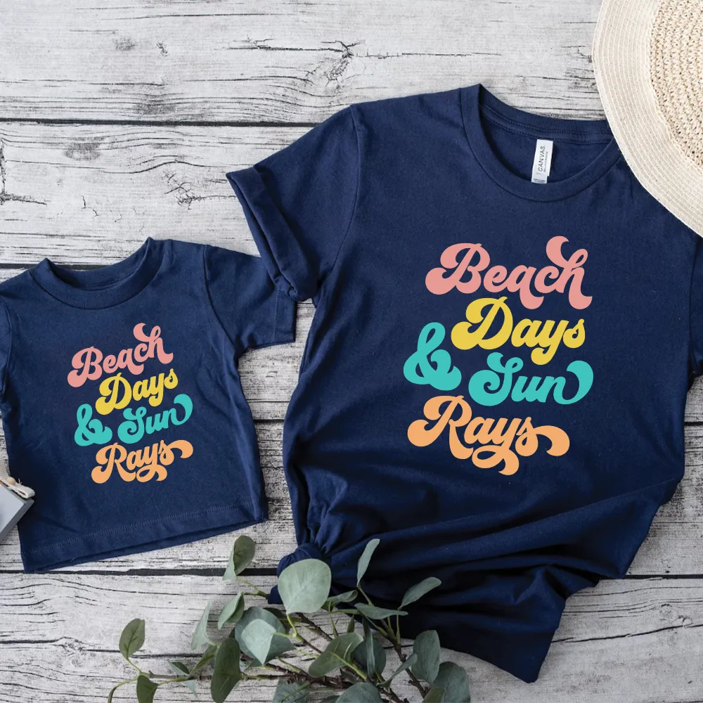 Beach Days & Sun Rays Family Matching T-Shirts mens dad clothes online