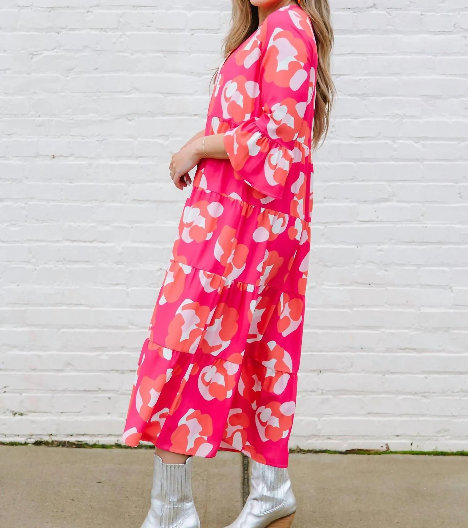 Benette Maxi Dress In Spot On Pink