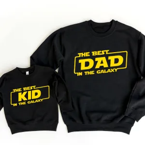 Best Dad & Kid Star Galaxy Matching Black Sweatshirts dads clothes cheap