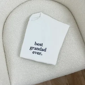 Best Grandad Ever White/Navy Embroidered Pocket Logo T-shirt Grandparent Clothing - grandma outfits sale