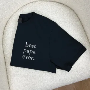 Best Papa Ever Black/ Silver Embroidered Pocket Logo T-shirt dad hats promo code
