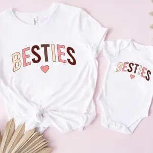 Besties Autumn Matching White T-Shirt & Baby Vest cheap baby clothes online