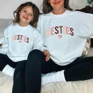 Besties Autumn Mum & Kid Matching Sweatshirts baby bump outfits discount