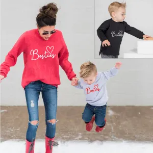 Besties Large Logo Mum & Kid Matching Sweaters (MRK X) baby bump outfits discount