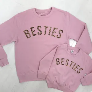 Besties Leopard Matching Sweatshirts (MRK X) maternity wear outlet