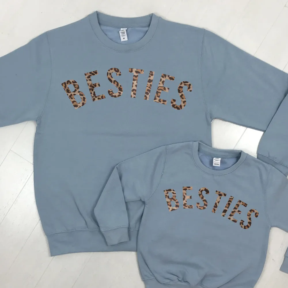 Besties Leopard Matching Sweatshirts (MRK X) baby bump outfits discount