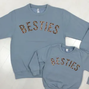 Besties Leopard Matching Sweatshirts (MRK X) nursing tops best deals