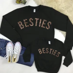 Besties Leopard Matching Sweatshirts (MRK X) baby bump outfits discount