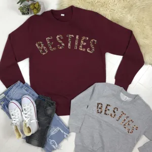 Besties Leopard Matching Sweatshirts (MRK X) nursing tops best deals