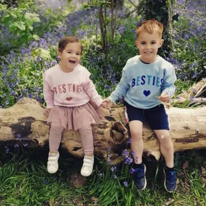 Besties Love Hearts Matching Kid Sweatshirts girls skirts clearance