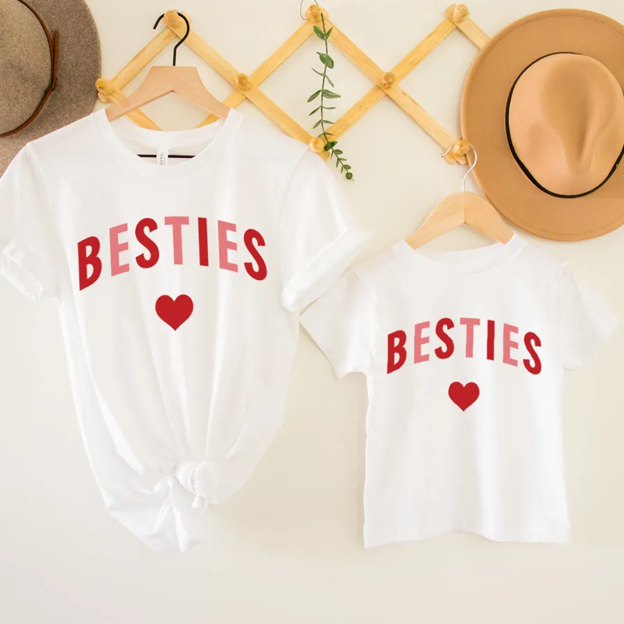 Besties Love Hearts Mum & Kid Matching T-Shirts maternity leggings online