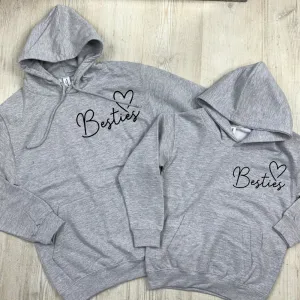 Besties Mini Logo Mum & Kid Matching Hoodies (MRK X) baby bump outfits discount