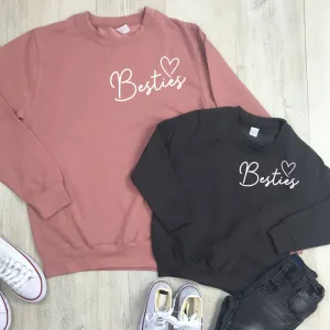 Besties Mini Logo Mum & Kid Matching Sweaters (MRK X) discount mum dresses