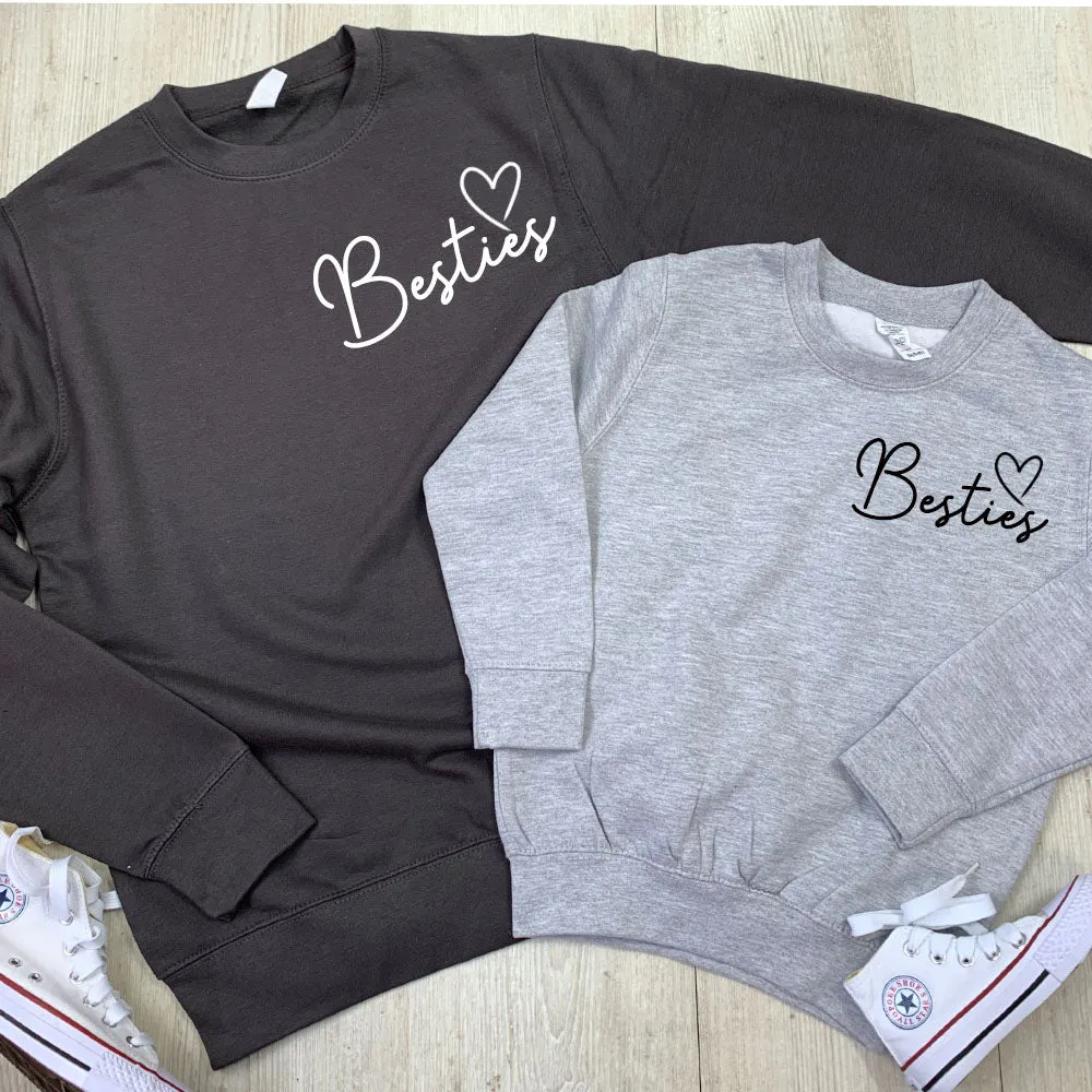 Besties Mini Logo Mum & Kid Matching Sweaters (MRK X) nursing tops best deals