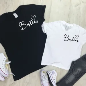 Besties Mini Logo Mum & Kid Matching Tees (MRK X) discount mum dresses