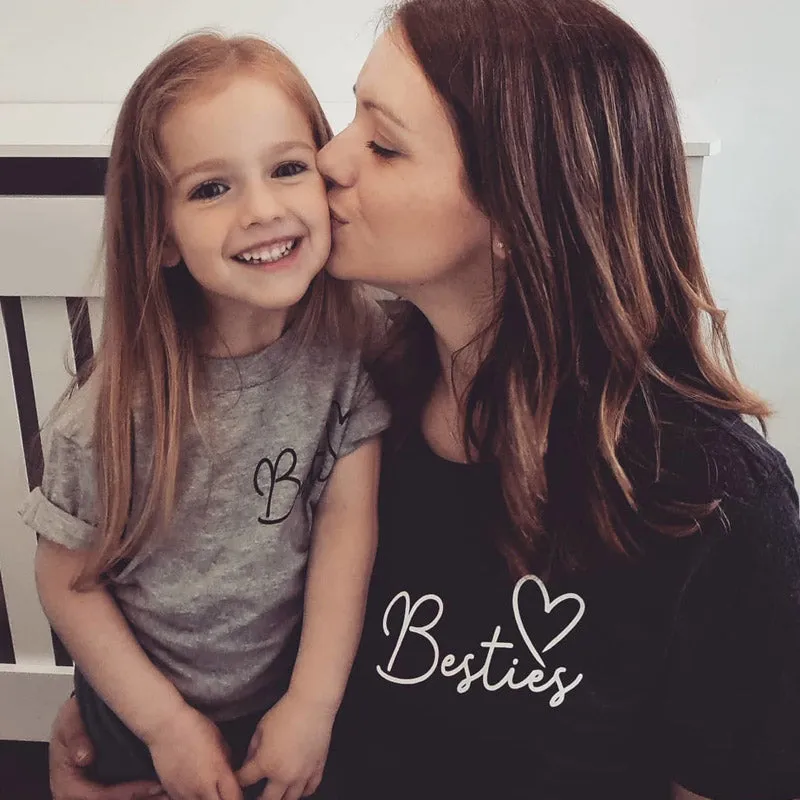 Besties Mini Logo Mum & Kid Matching Tees (MRK X) baby bump outfits discount