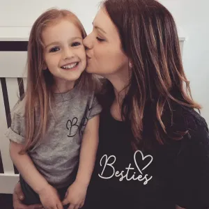 Besties Mini Logo Mum & Kid Matching Tees (MRK X) maternity leggings online