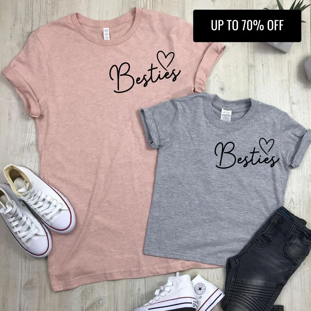 Besties Mini Logo Mum & Kid Matching Tees (MRK X) maternity leggings online