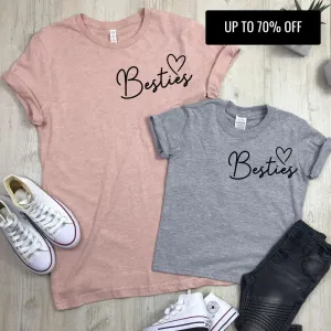 Besties Mini Logo Mum & Kid Matching Tees (MRK X) nursing tops best deals
