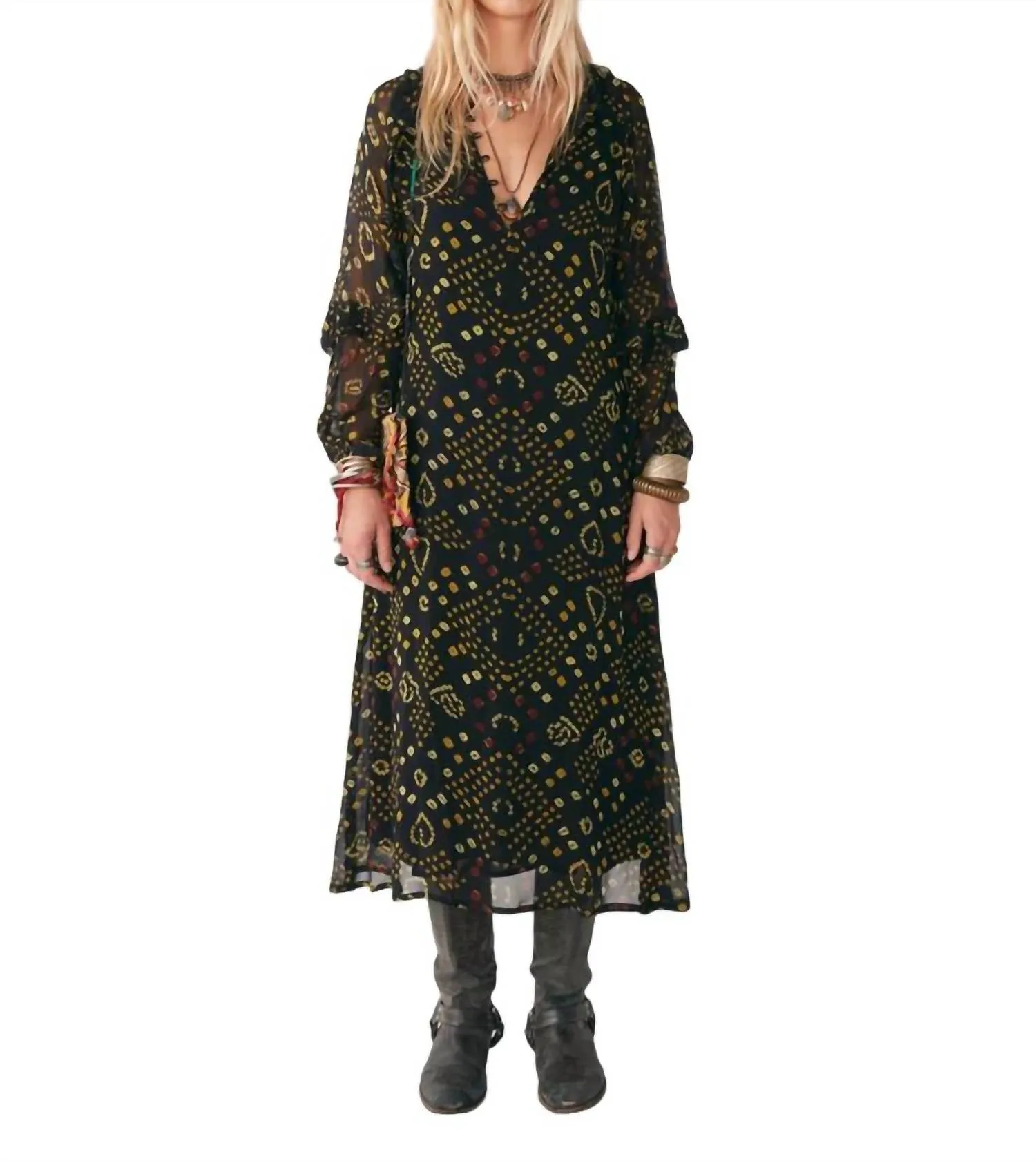 Bianca Dress In Space Oddity/black Magma