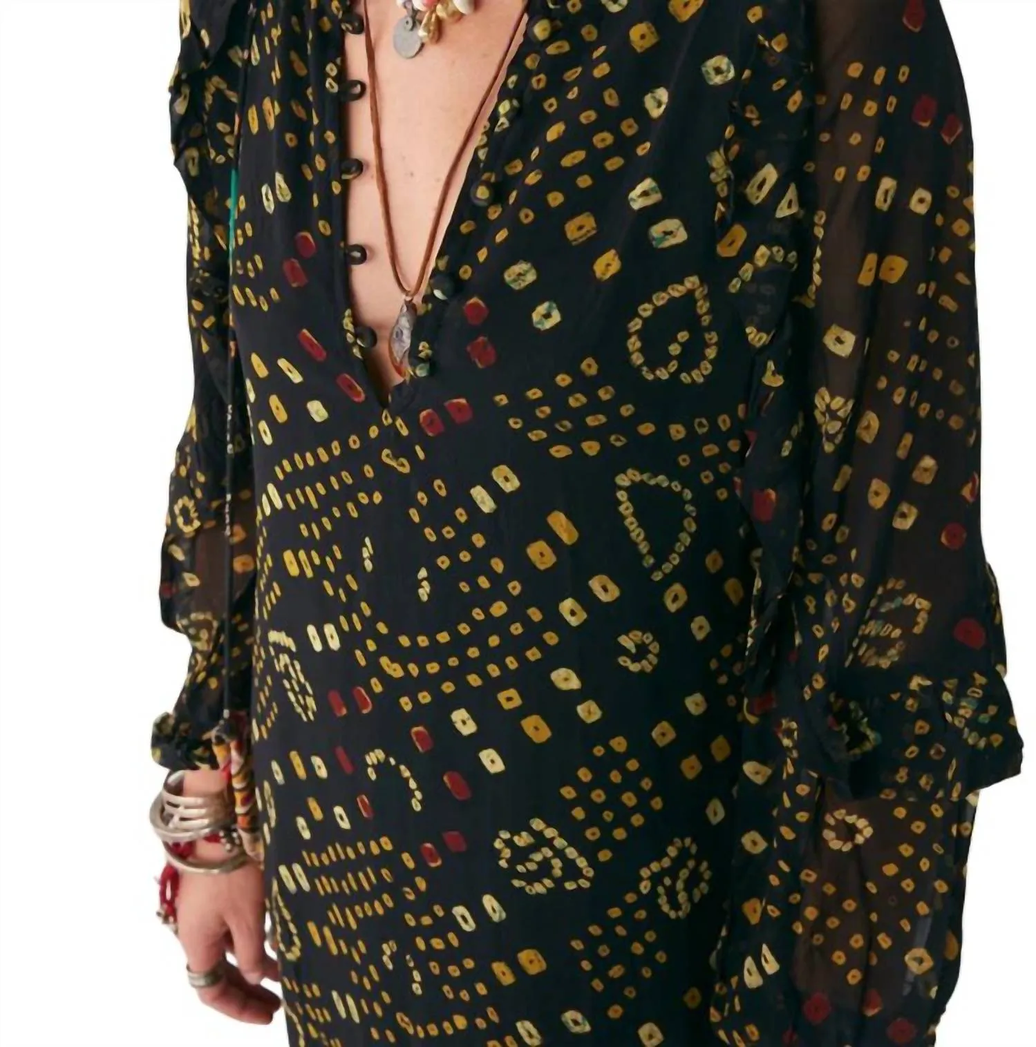 Bianca Dress In Space Oddity/black Magma