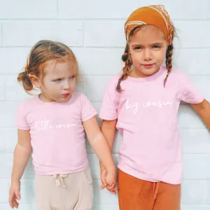 Big & Little Cousin Script Kids T-Shirt girls pajamas promo