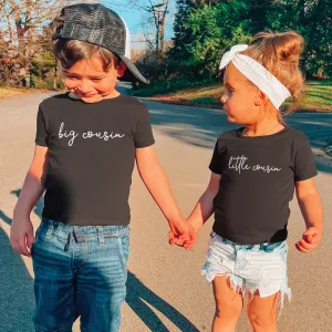 Big & Little Cousin Script Kids T-Shirt girls pajamas promo