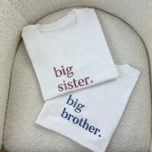 Big & Little Siblings Embroidered White T-shirts girls dresses outlet