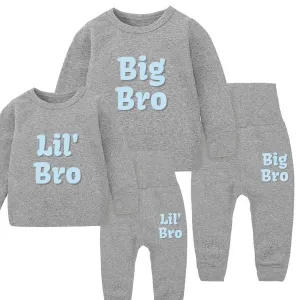 Big Bro & Little Bro Vivid Logo 2 Piece Grey Tracksuit Sets boys outfits online store