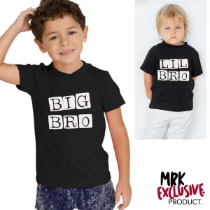 Big Bro/Lil' Bro Stamp Matching Black Tees (MRK X) boys outfits online store