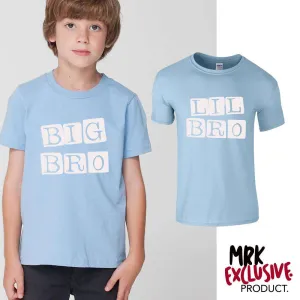 Big Bro/Lil' Bro Stamp Matching Sky Blue Tees (MRK X) boys outfits online store