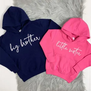Big Brother/Little Sister Matching Script Hoodies (MRK X) girls dresses outlet